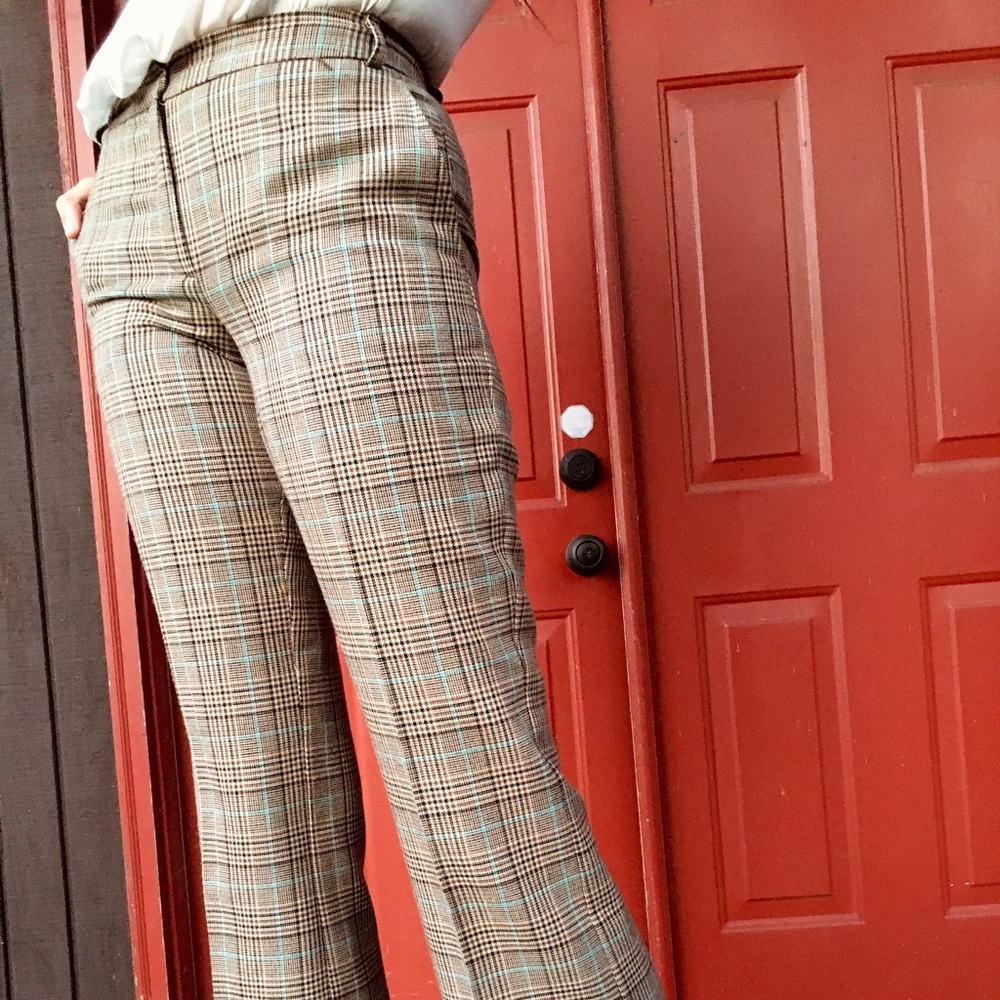 Brown Plaid Pants
